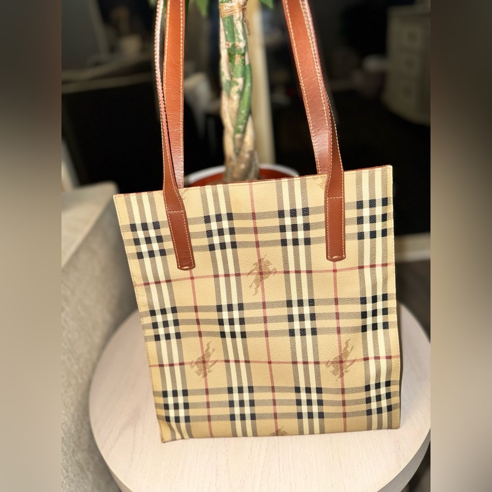 Leather Burberry Tote Bag